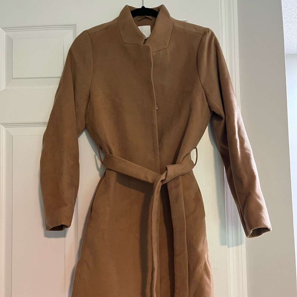Suede brown trench coat